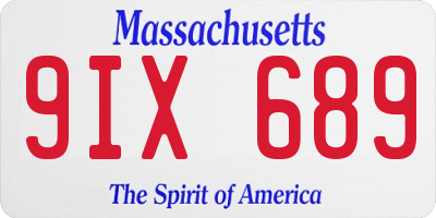 MA license plate 9IX689