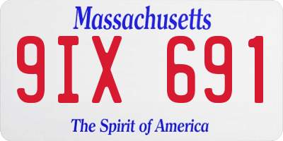 MA license plate 9IX691