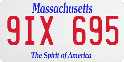 MA license plate 9IX695