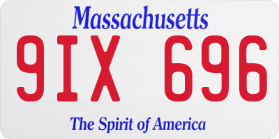 MA license plate 9IX696