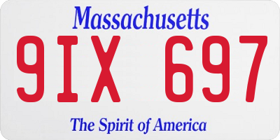 MA license plate 9IX697
