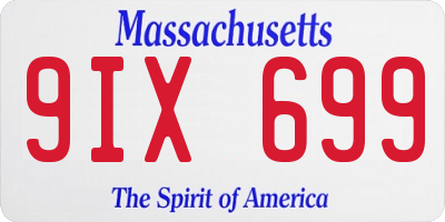 MA license plate 9IX699