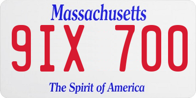 MA license plate 9IX700