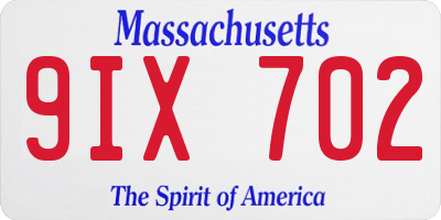 MA license plate 9IX702