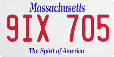 MA license plate 9IX705