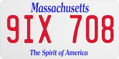 MA license plate 9IX708