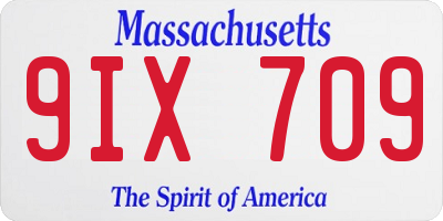 MA license plate 9IX709