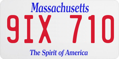 MA license plate 9IX710