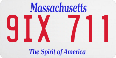 MA license plate 9IX711