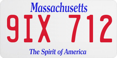 MA license plate 9IX712