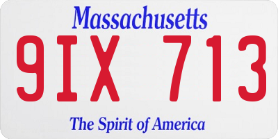 MA license plate 9IX713