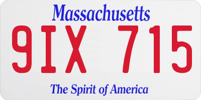 MA license plate 9IX715