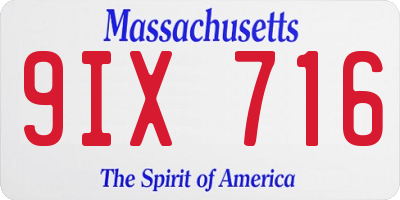 MA license plate 9IX716