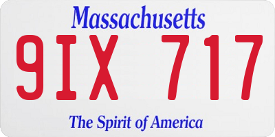 MA license plate 9IX717