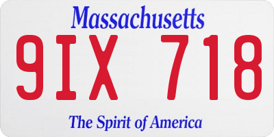 MA license plate 9IX718