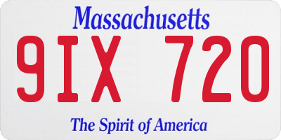 MA license plate 9IX720