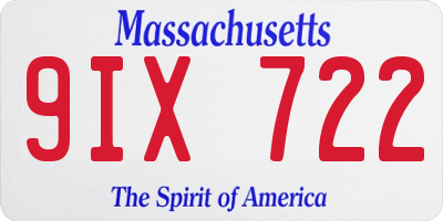 MA license plate 9IX722