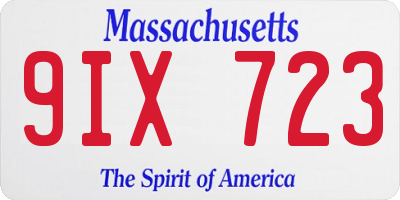 MA license plate 9IX723