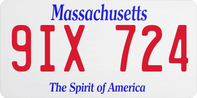 MA license plate 9IX724