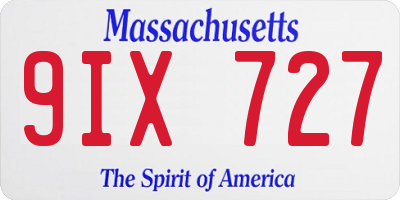 MA license plate 9IX727