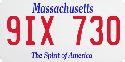 MA license plate 9IX730