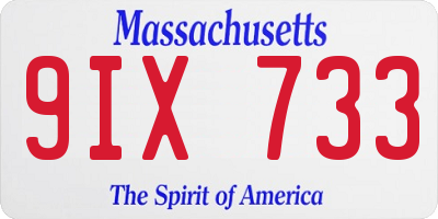 MA license plate 9IX733