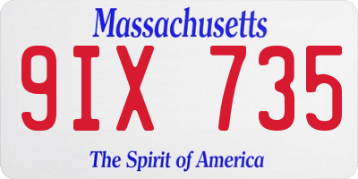 MA license plate 9IX735