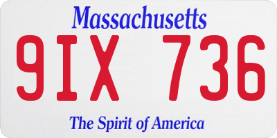 MA license plate 9IX736