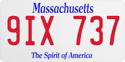 MA license plate 9IX737
