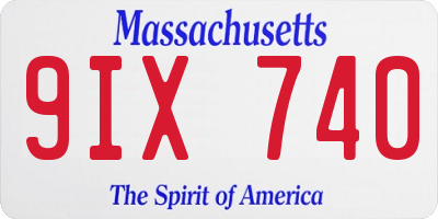 MA license plate 9IX740