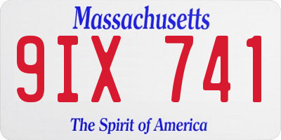 MA license plate 9IX741