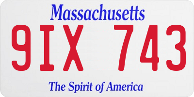 MA license plate 9IX743