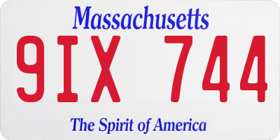 MA license plate 9IX744
