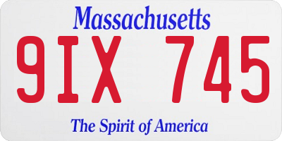 MA license plate 9IX745