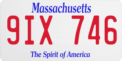 MA license plate 9IX746