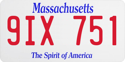 MA license plate 9IX751
