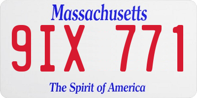 MA license plate 9IX771