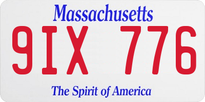 MA license plate 9IX776