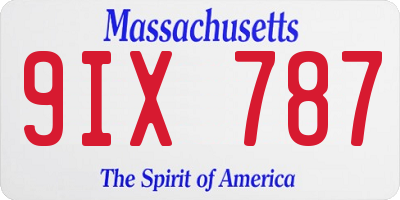 MA license plate 9IX787