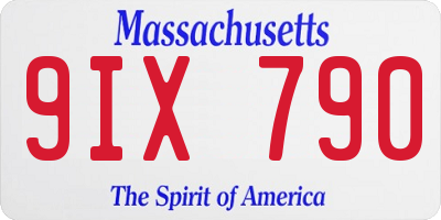 MA license plate 9IX790