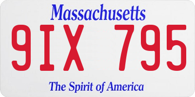 MA license plate 9IX795