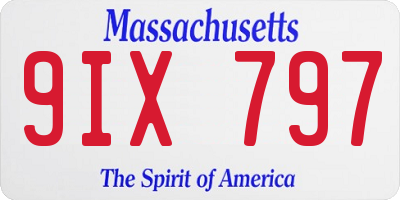 MA license plate 9IX797