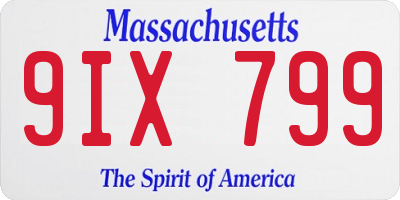 MA license plate 9IX799