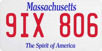 MA license plate 9IX806