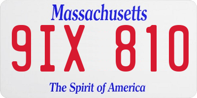 MA license plate 9IX810