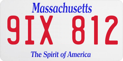 MA license plate 9IX812