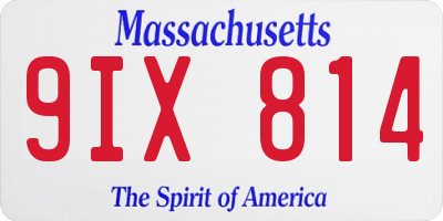 MA license plate 9IX814
