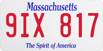 MA license plate 9IX817