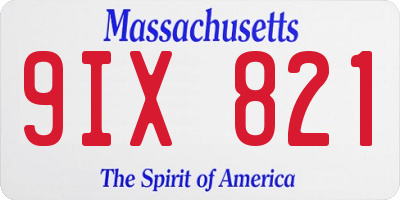 MA license plate 9IX821