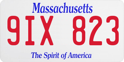 MA license plate 9IX823